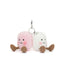 Jellycat jul, Amuseables nøglering m. skumfiduser - 9 cm