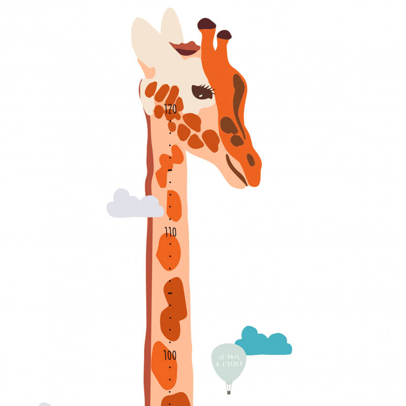 Mimi Lou veggklistremerke, høydemåler - Safari m. dansk tekst