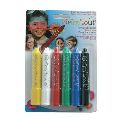 Ansiktsmaling, parabenfri - pakke m. 6 stk