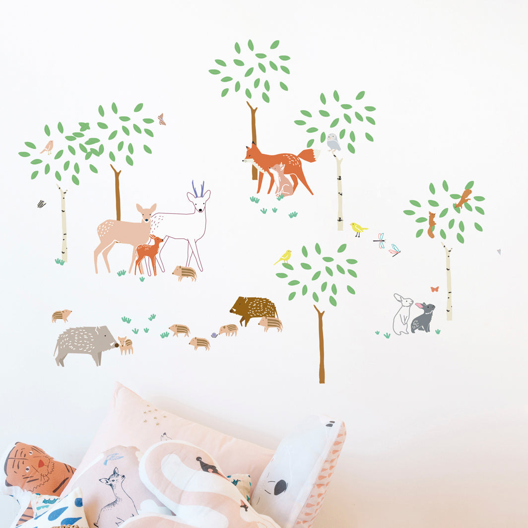 Mimi Lou wallsticker, Dyr i skogen