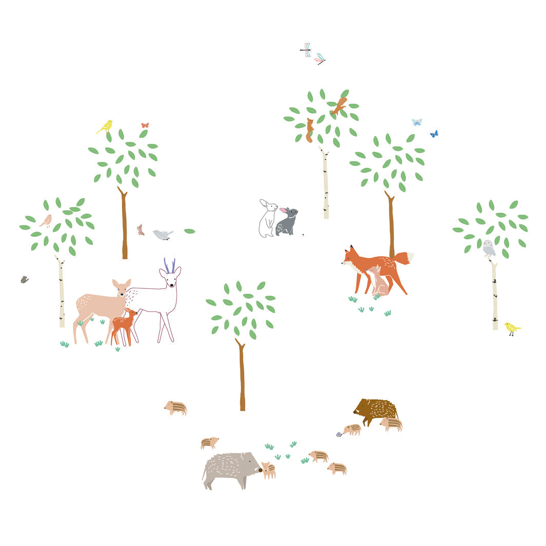 Mimi Lou wallsticker, Dyr i skogen