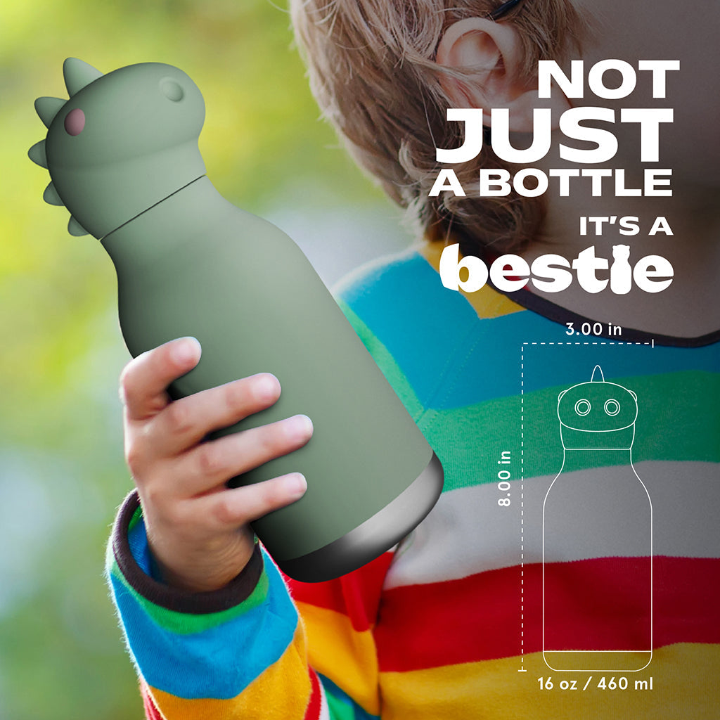 Asobu Bestie Animal termo drikkeflaske, 460 ml. - Dinosaur