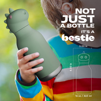 Asobu Bestie Animal termo drikkeflaske, 460 ml. - Dinosaur