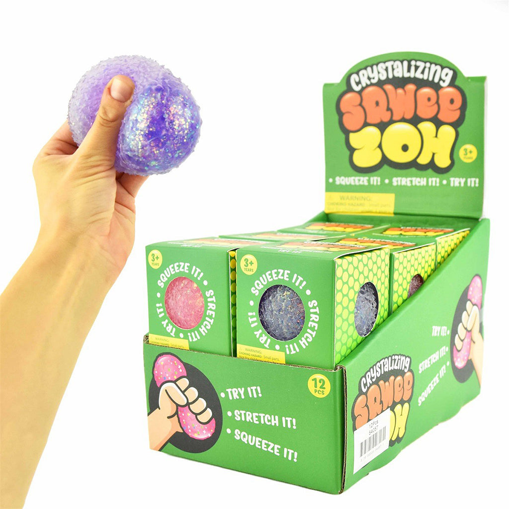 Robetoy squeeze ball, krystalliserende - ass. farger
