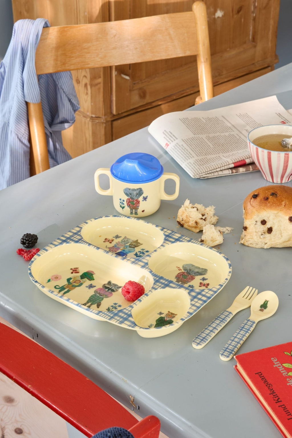 Rice Babykopp med to håndtak, Blå - Nathalie Lété Print