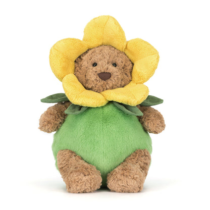 Jellycat bamse, Bartholomew Bjørn, Påskelilje-antrekk - 26 cm