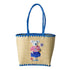 Rice kurvetaske, mellem, raffia, blå med Nathalie Lété koalaprint