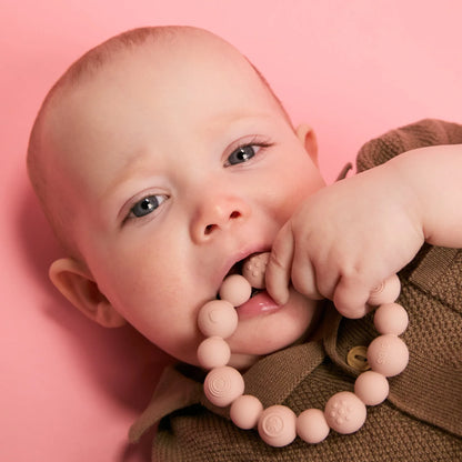 Bibs bitering i silikon, Beaded – Blush
