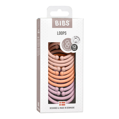 Bibs Loops, 12 stk. multi rings - Blush/Peach/Dusky lilac