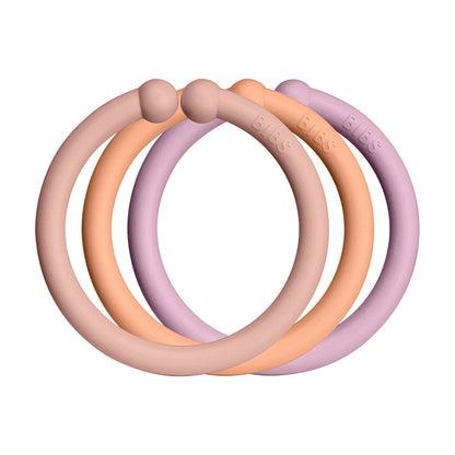 Bibs Loops, 12 stk. multi-ringer - Blush/Peach/Dusky lilac