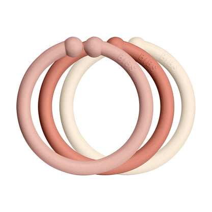 Bibs Loops, 12 stk. multi-ringer - Blush/Woodchuck/Ivory