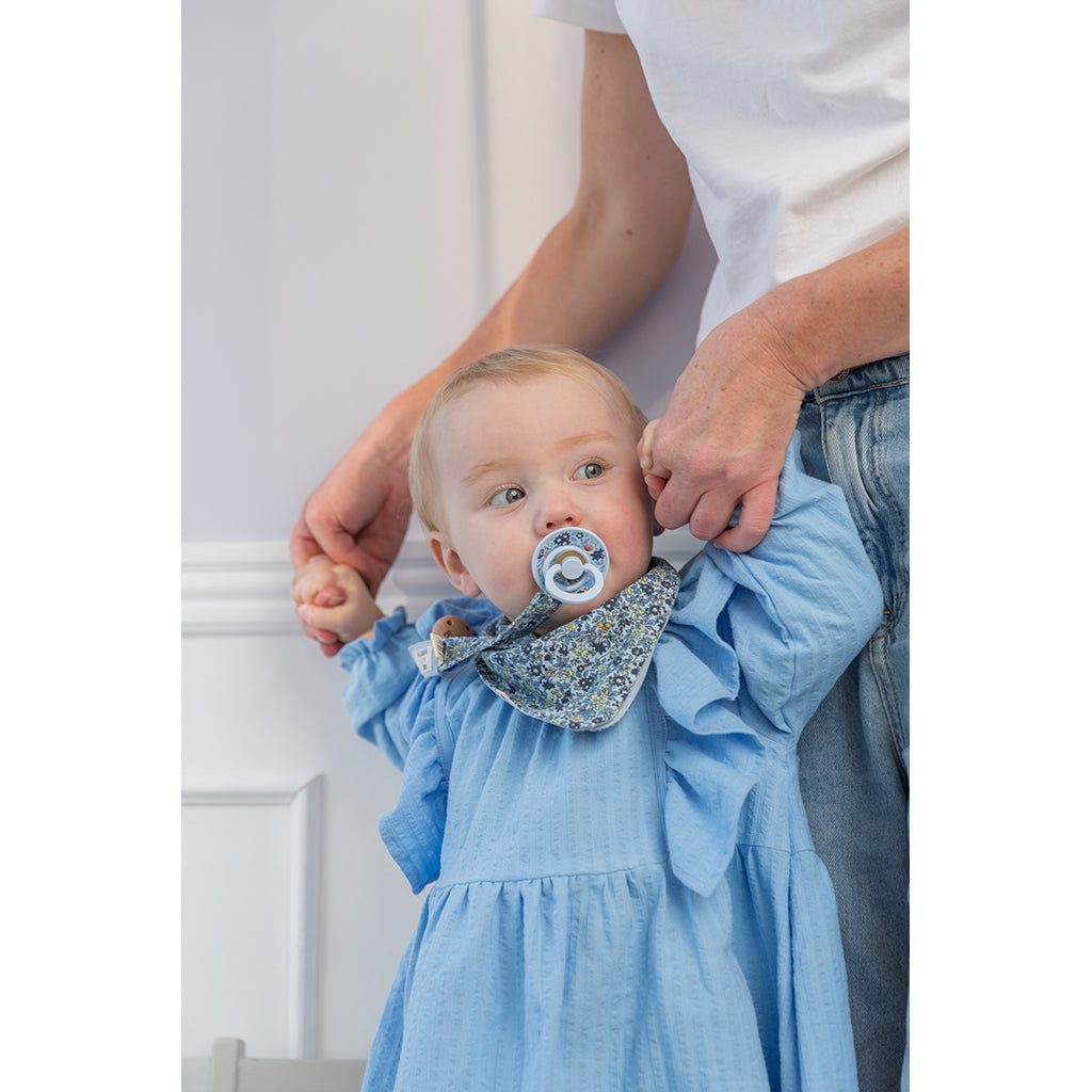 Bibs Liberty, 2-pk Colour, smokker i naturgummi, str. 2 - Capel - Dusty Blue Mix