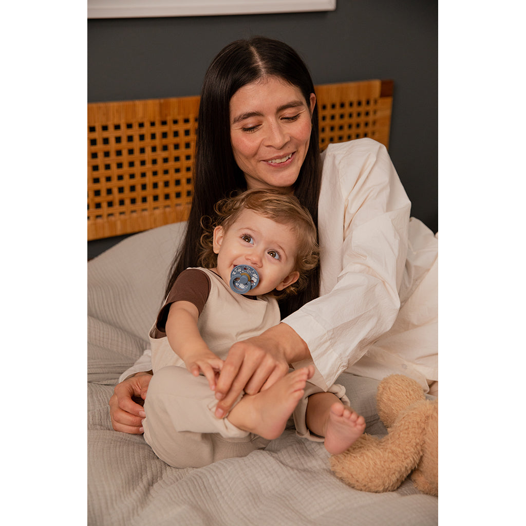 Bibs Liberty, 2-pk Colour, smokker i naturgummi, str. 2 - Capel - Dusty Blue Mix