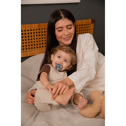 Bibs Liberty, 2-pk Colour, smokker i naturgummi, str. 2 - Capel - Dusty Blue Mix