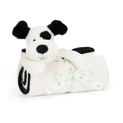 Baby Jellycat teppe, Bashful hund, sort/krem - 56 cm