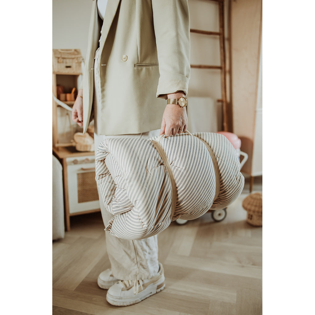 Play&amp;Go Bloom, Tre-i-én babytæppe, økologisk – Stripes blue