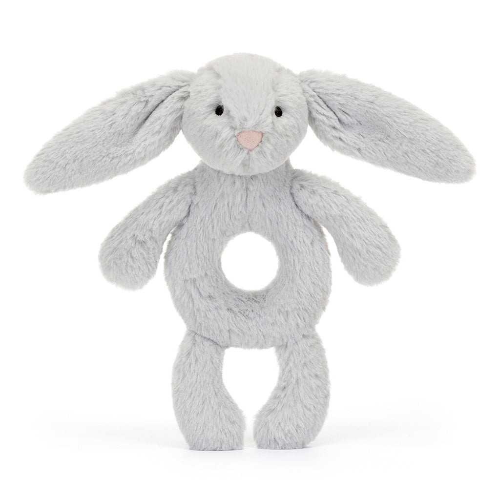 Baby Jellycat ringrangle, Kanin, sølv – 15 cm