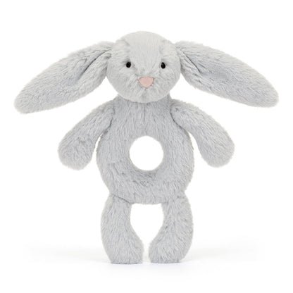 Baby Jellycat ringrangle, Kanin, sølv – 15 cm