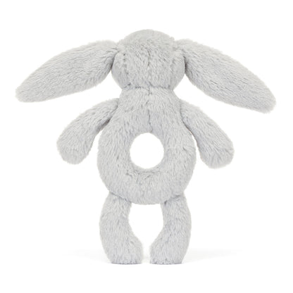 Baby Jellycat ringrangle, Kanin, sølv – 15 cm