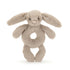 Baby Jellycat ring rangle, Kanin, beige - 15 cm