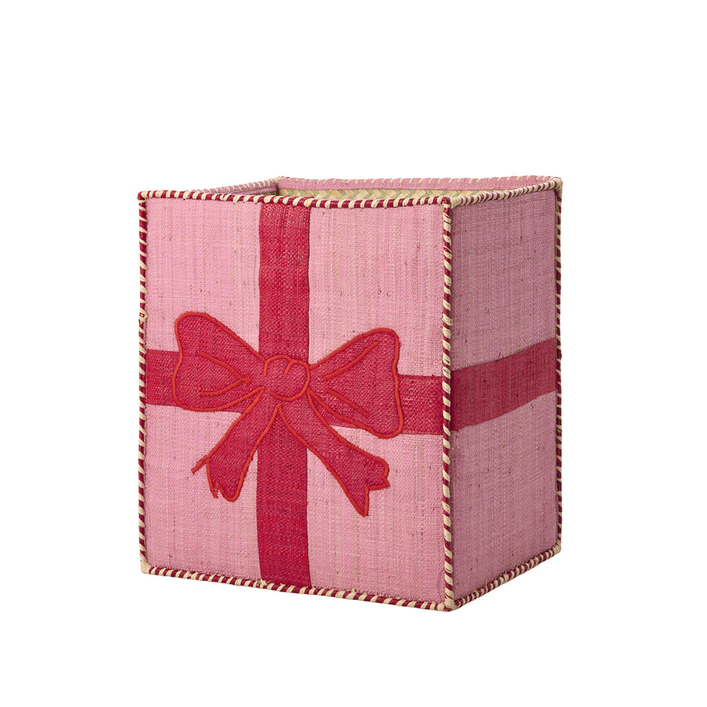 Rice julekurver i raffia, Gingerbread og gaveeske - sett med 2 stk.