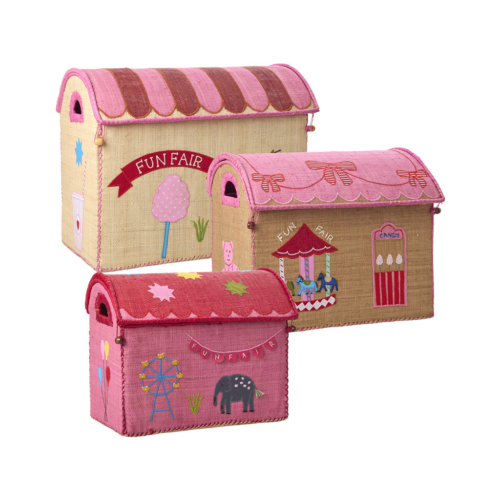 Rice kurvehus til opbevaring, Pink - Fun Fair Theme