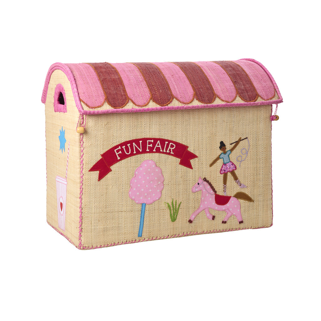 Rice kurvehus til oppbevaring, Pink - Fun Fair Theme