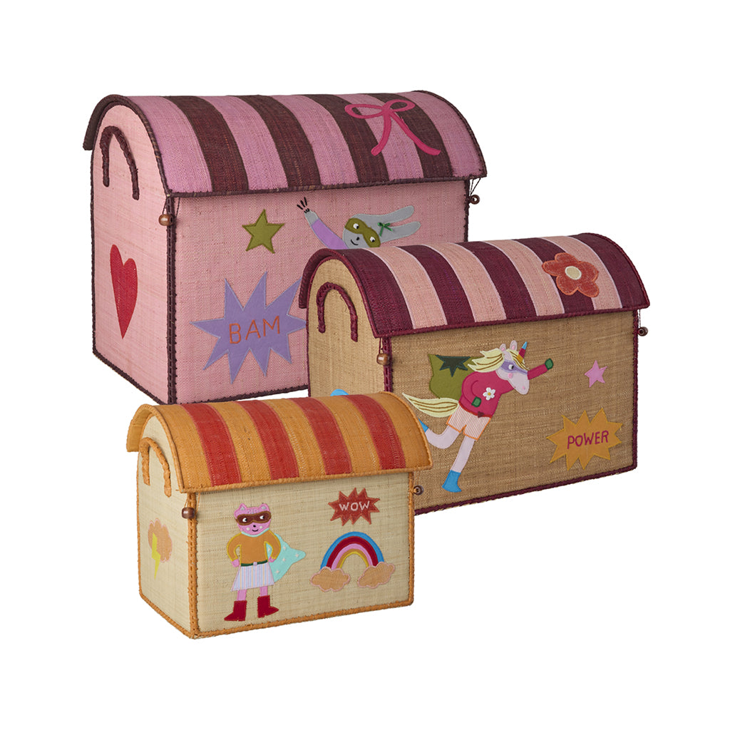 Rice kurvehus til oppbevaring, Natur - Hero Theme pink