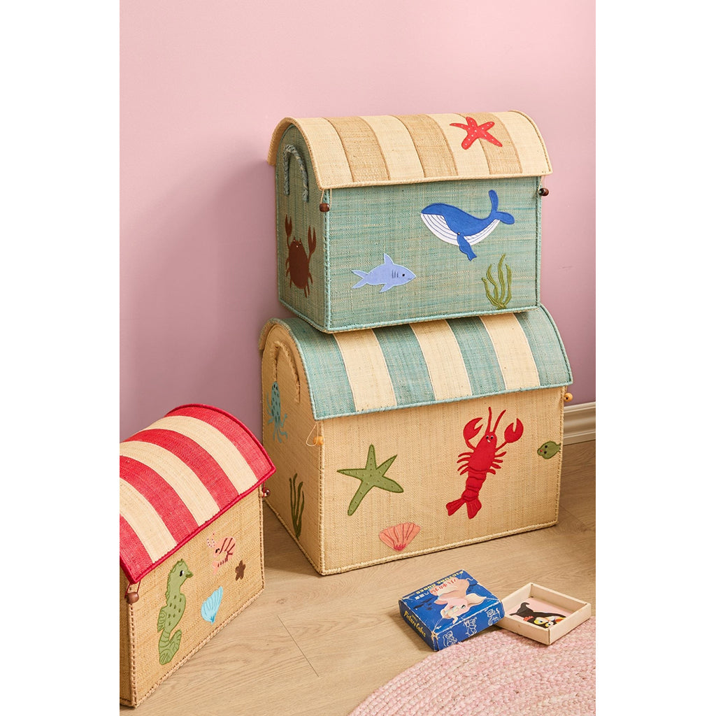 Rice kurvhus til oppbevaring, Ocean Theme