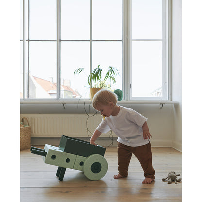 Modu 3-i-1 gåvogn, aktivitetsleketøy i skum - Ocean mint/ Forest green