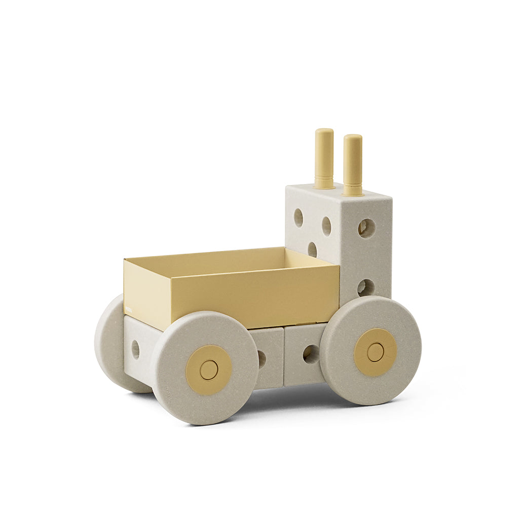 Modu 3-i-1 gåvogn, aktivitetsleketøy i skum - Sand grey/ Honey yellow