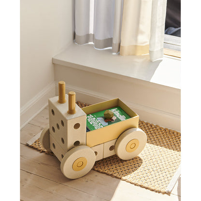 Modu 3-i-1 gåvogn, aktivitetsleketøy i skum - Sand grey/ Honey yellow