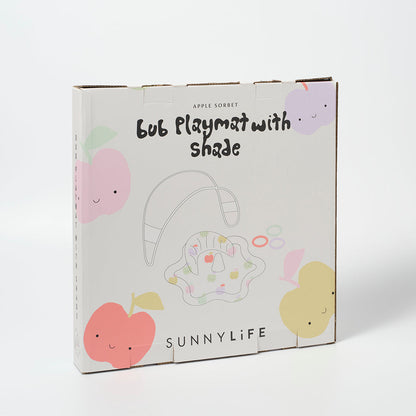 Sunnylife oppusteligt babyleketeppe med solskjerm, Apple sortbet multi