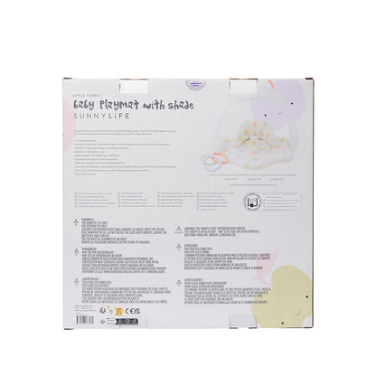 Sunnylife oppusteligt babyleketeppe med solskjerm, Apple sortbet multi