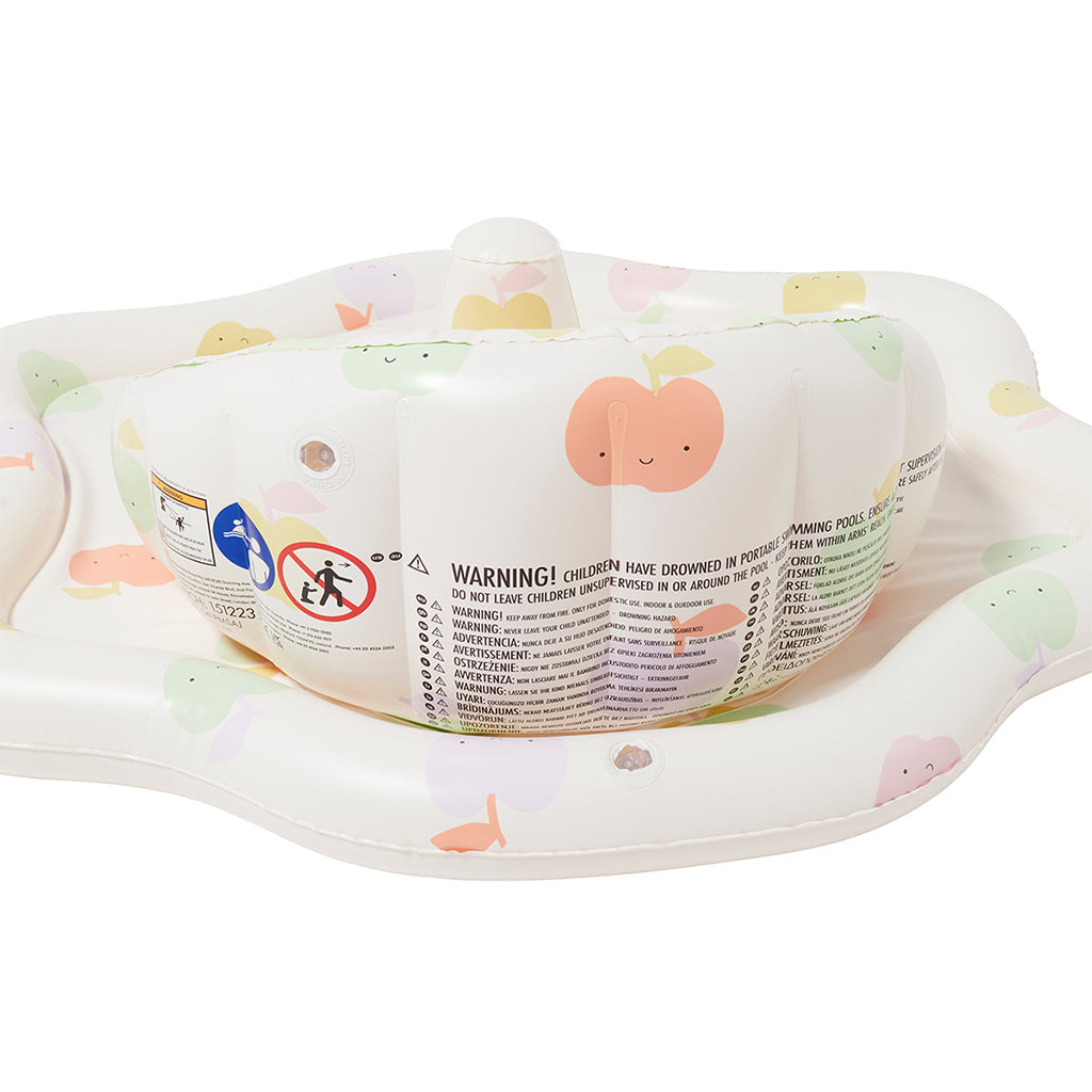 Sunnylife oppusteligt babyleketeppe med solskjerm, Apple sortbet multi