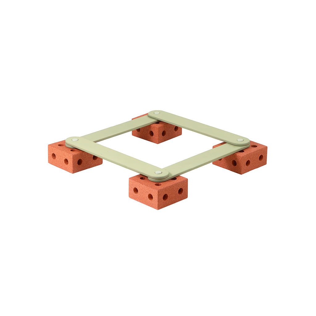 Modu Balance track, balansesti i tre med skumklosser, aktivitetsleketøy - Burnt Orange / Dusty Green