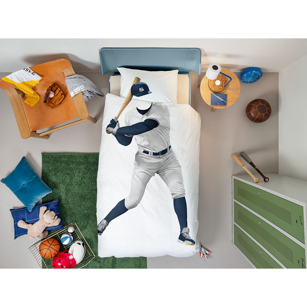 Snurk voksensengetøy, økologisk - Baseballspiller