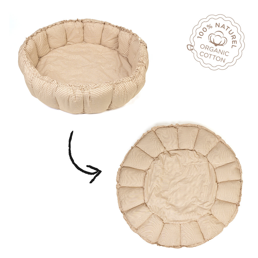 Play&amp;Go Bloom, Tre-i-én babyleketeppe, økologisk - Stripes brown