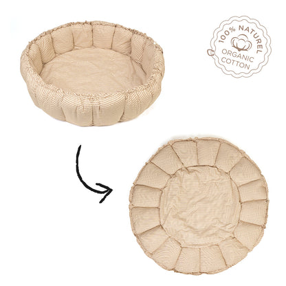 Play&amp;Go Bloom, Tre-i-én babyleketeppe, økologisk - Stripes brown