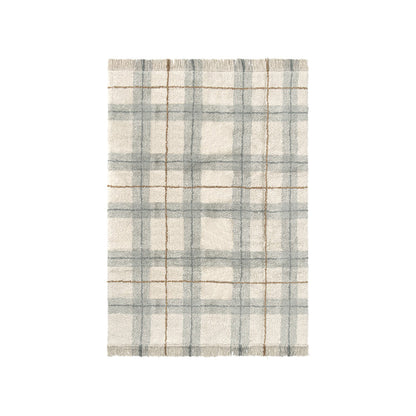 Lorena Canals vaskbart gulvtæppe, Tartan Blue Sage - flere str.