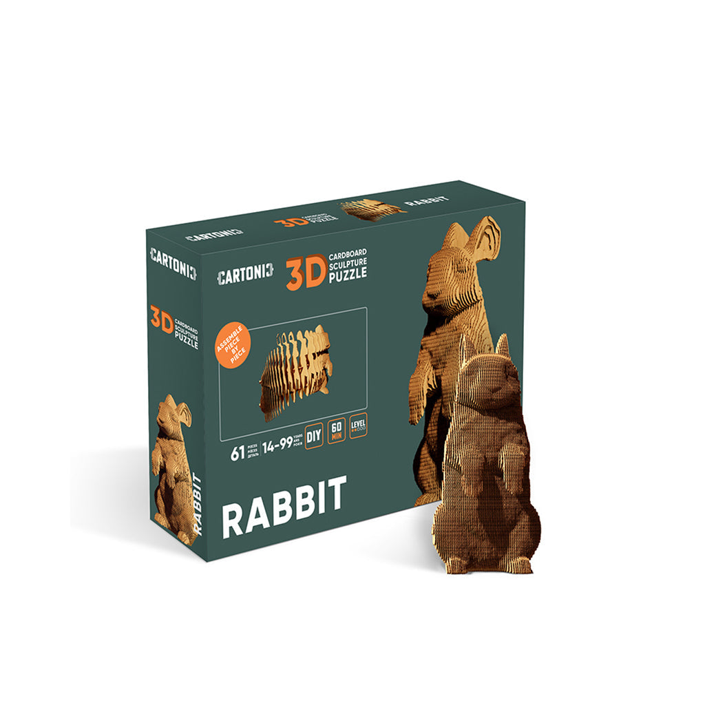 Cartonic 3D Puslespill, Bygg ditt eget papirkunstverk - Kanin