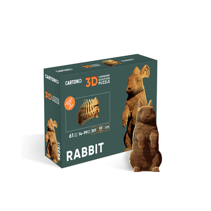 Cartonic 3D Puslespill, Bygg ditt eget papirkunstverk - Kanin