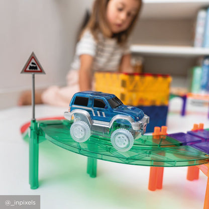 Cleverclixx Magnetisk byggesett, Race track add-on curves Intense - 15 deler