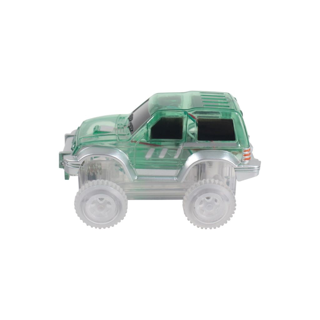Cleverclixx Magnetisk byggeleg, Race track car – Pastellgrønn