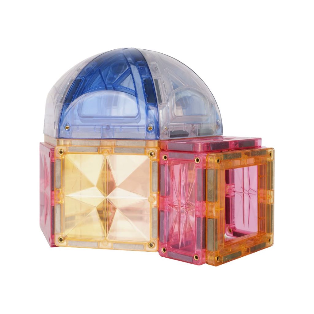 Cleverclixx Magnetisk byggesett, Small Curved pack Pastel, 34 deler