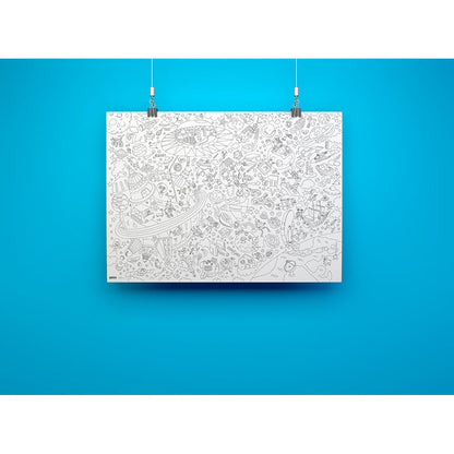 Omy stor fargeleggingsplakat, 70 x 100 cm - Cosmos