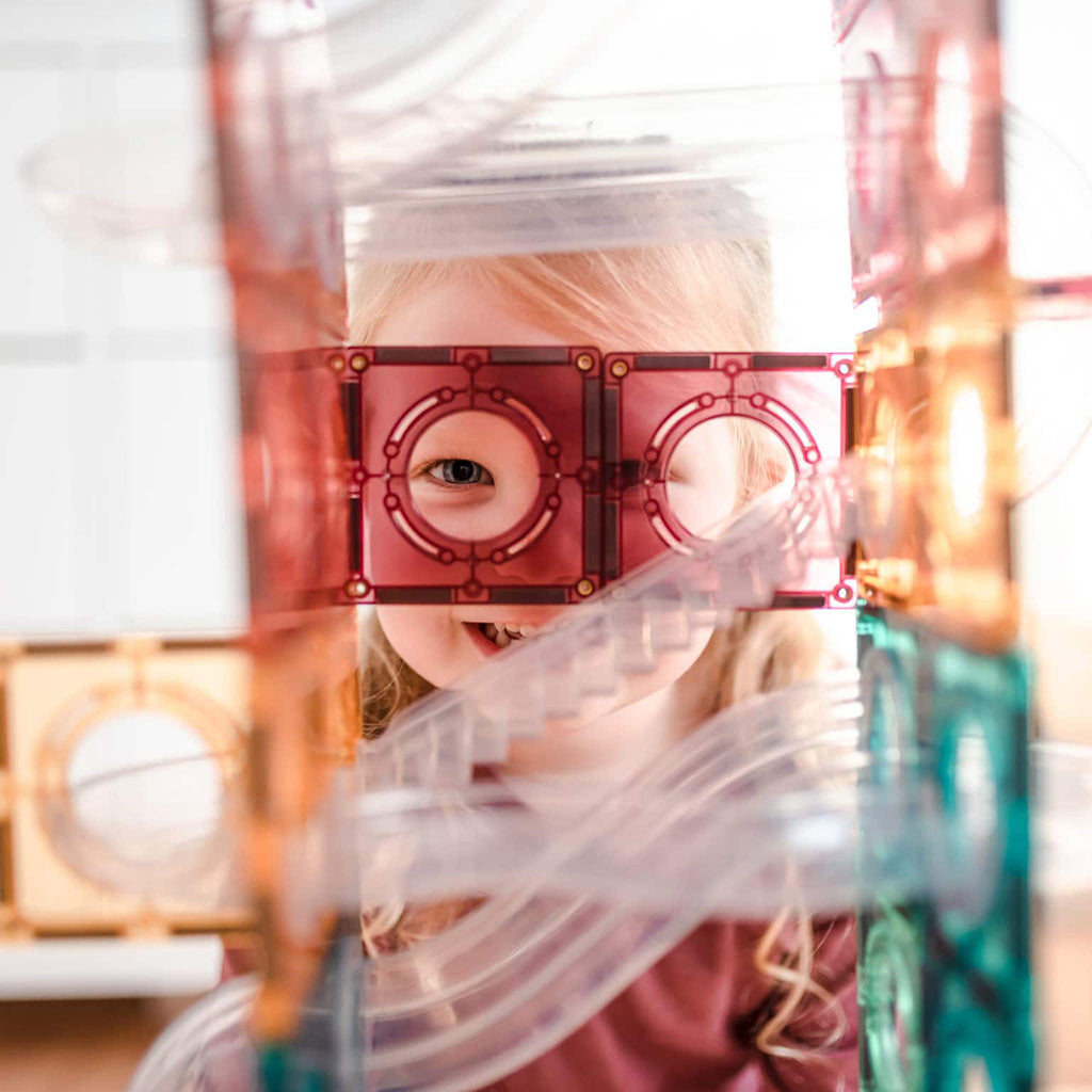 Connetix magnetisk byggesett, Ball Run Pack, 106 deler - Pastell