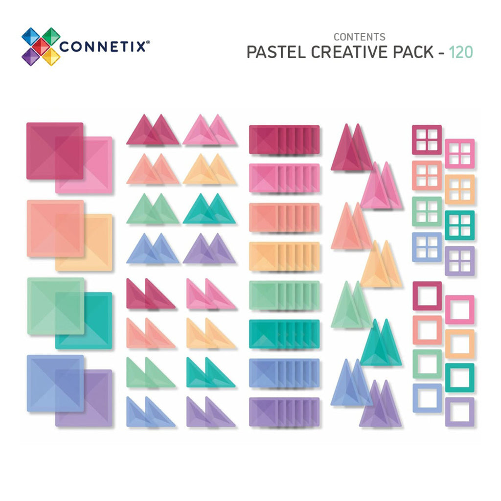 Connetix magnetisk byggesett 120 deler - pastell