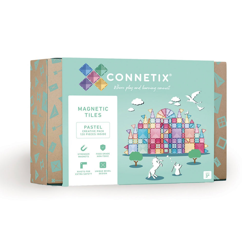 Connetix magnetisk byggesett 120 deler - pastell