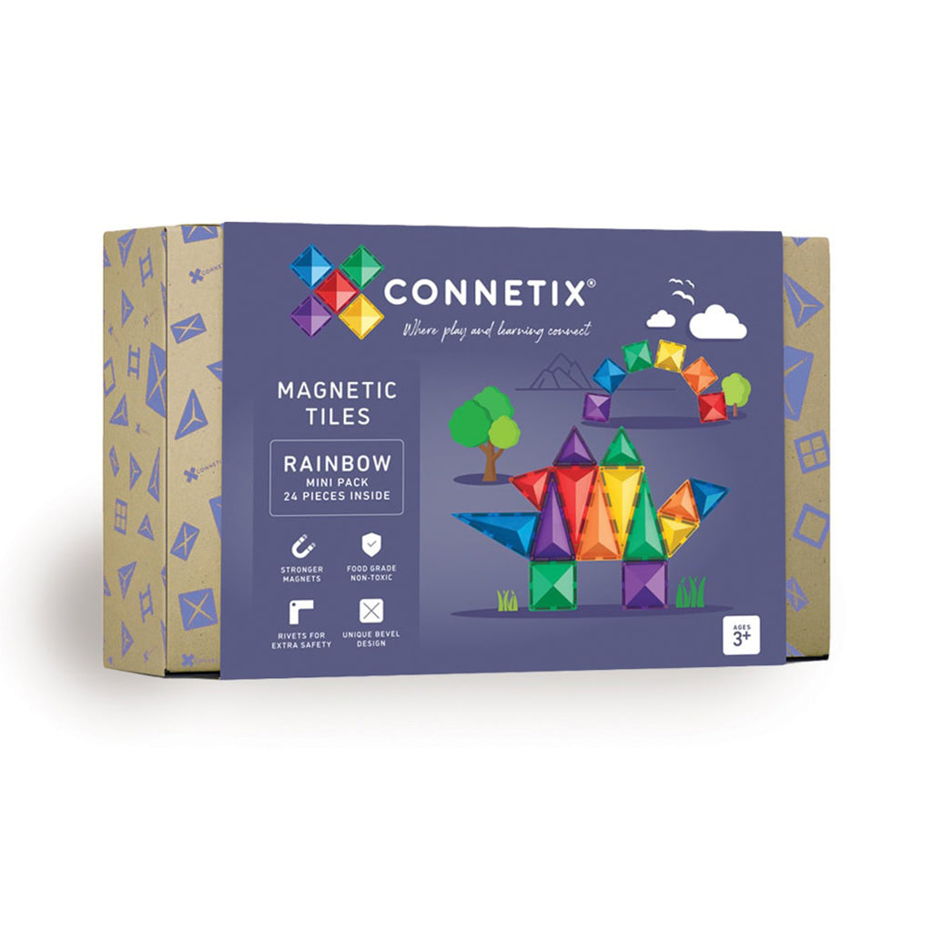 Connetix magnetisk byggesett, Mini Pack, 24 deler - Rainbow